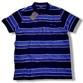 View Item Ben Sherman Mod Pique Contrast Stripe Button Down S/S Polo Shirt Blue